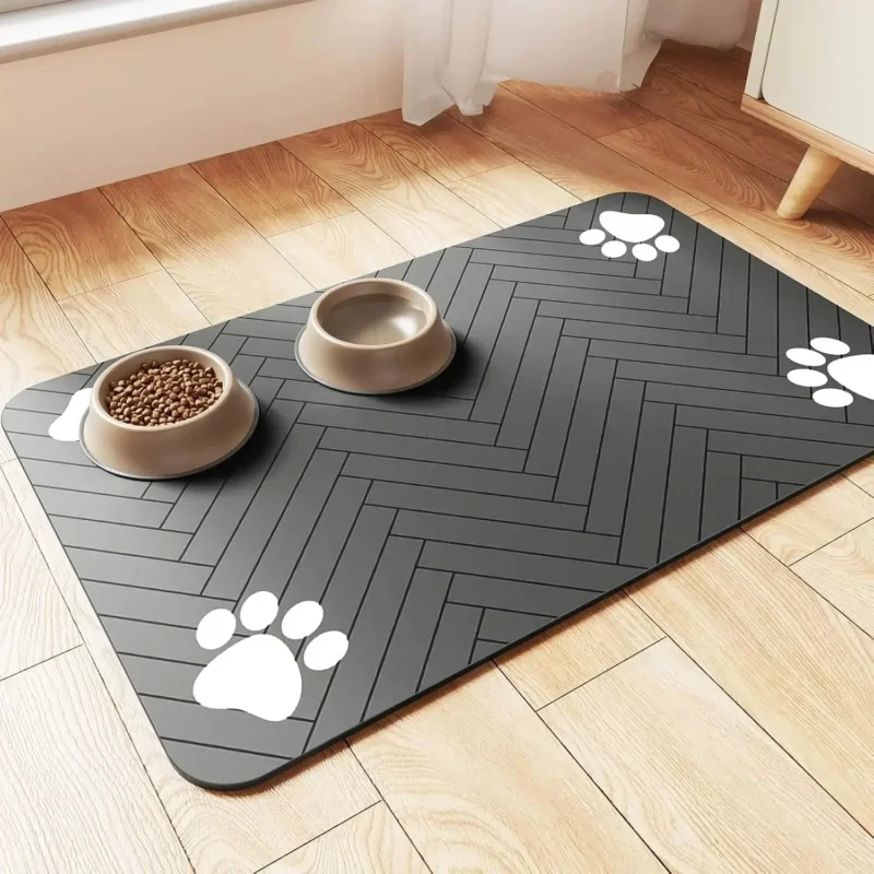 Absorbent Pet Feeding Mat | Non-Slip Rubber Backing
