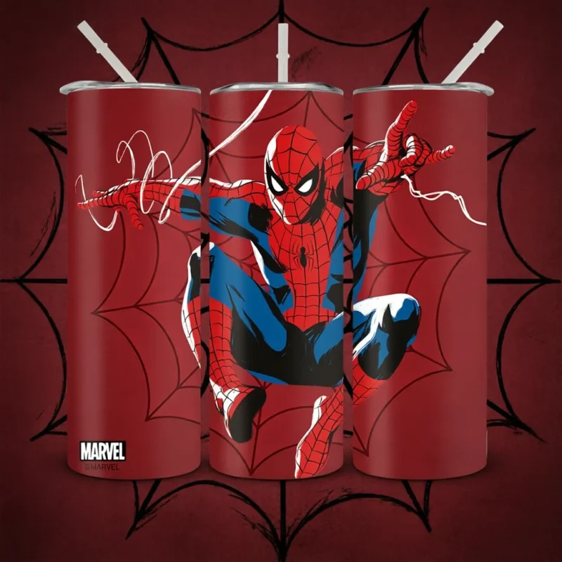 Marvel Spider-Man 20oz Stainless Steel Tumbler with Lid & Straw