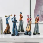 Neoclassical Jazz Band Resin Sculpture – Music Decor Statue