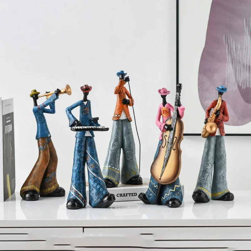 Neoclassical Jazz Band Resin Sculpture – Music Decor Statue