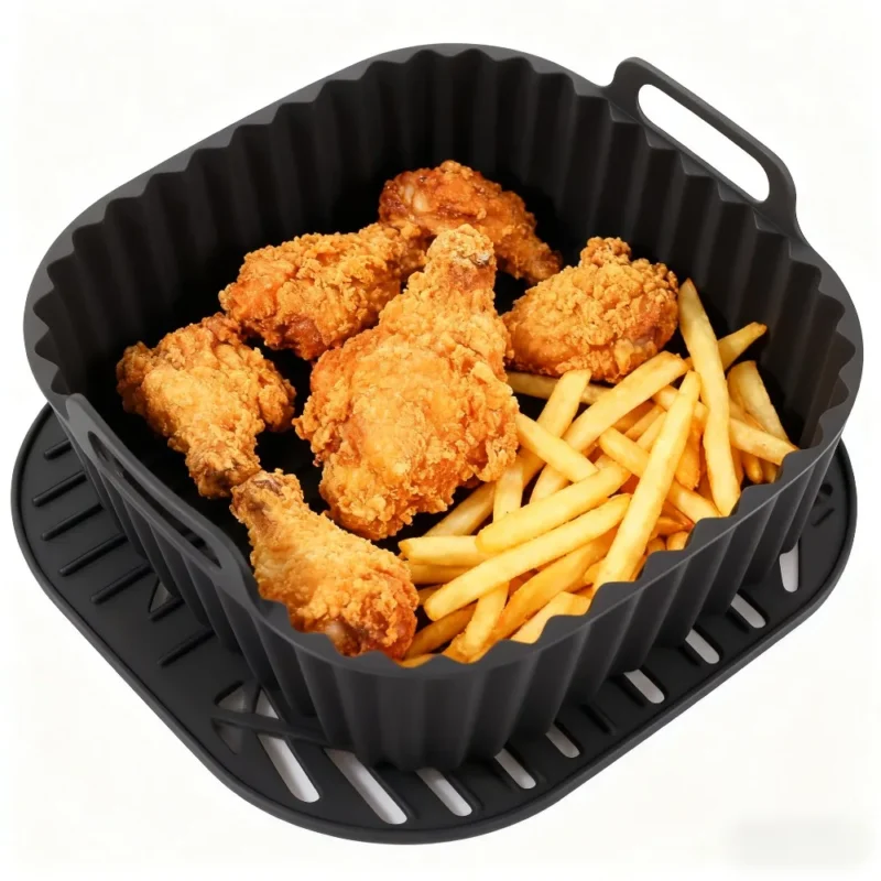 Square Silicone Air Fryer Liner – Non-Stick Mat for 4–7QT