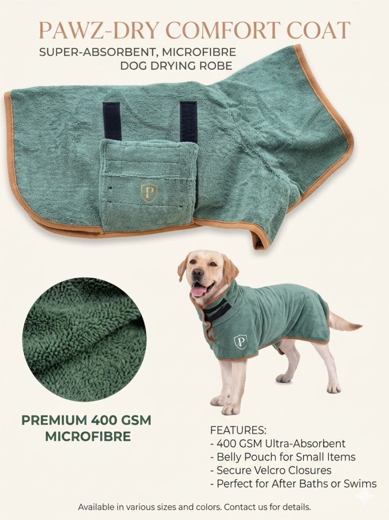 Super Absorbent Dog Bathrobe & Quick-Dry Pet Towel