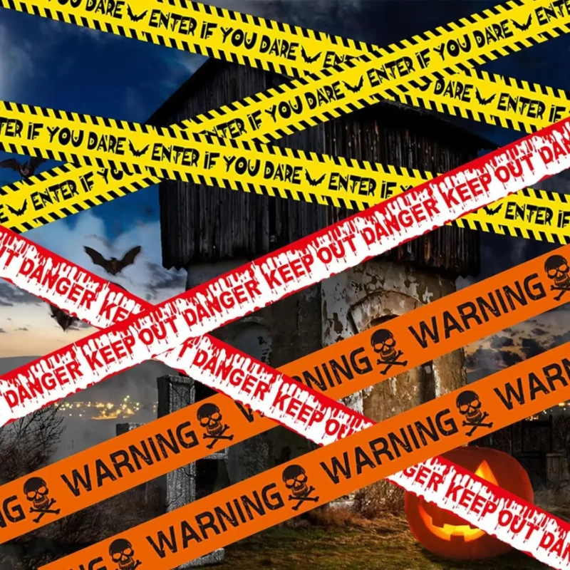Halloween Caution Tape Crime Scene Barrier Decoration