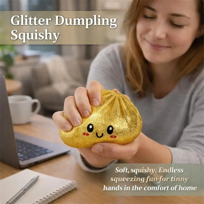 Glitter Dumpling Squishy Stress Relief Toy with Box