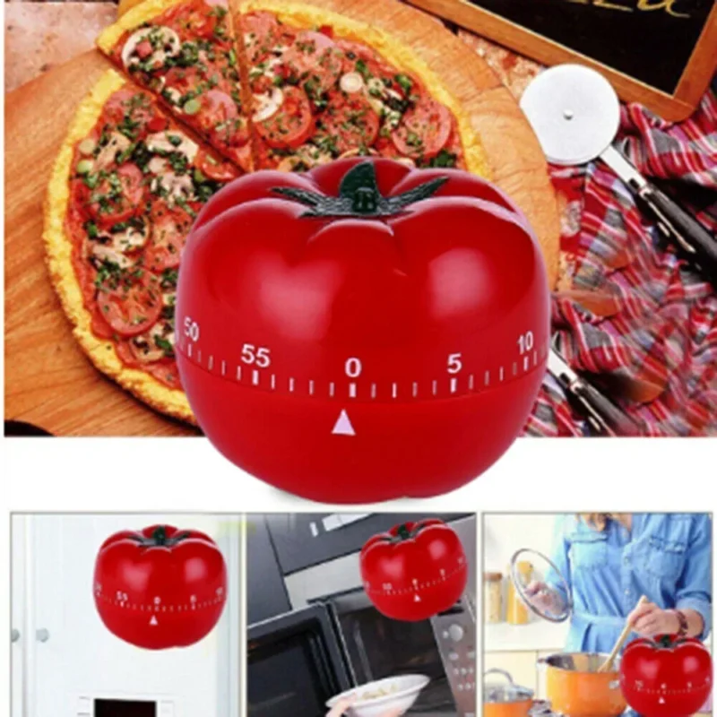 Tomato Mechanical Kitchen Timer – Pomodoro Countdown Alarm