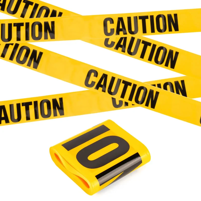 Black & Yellow Hazard Tape 20m – Non-Adhesive Safety Tape