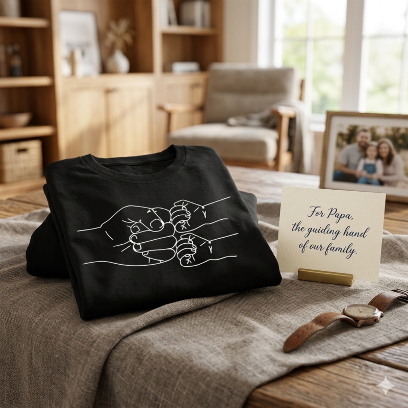 Dad & Child Fist Bump Graphic T-Shirt | Father's Day Gift