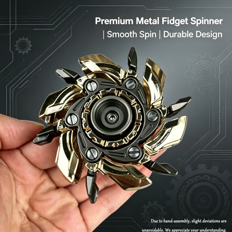 Mechanical Deformable Metal Fidget Spinner, Premium Alloy EDC Hand Spinner, Smooth Spin Anti-Stress Fingertip Gyro Toy for Adult