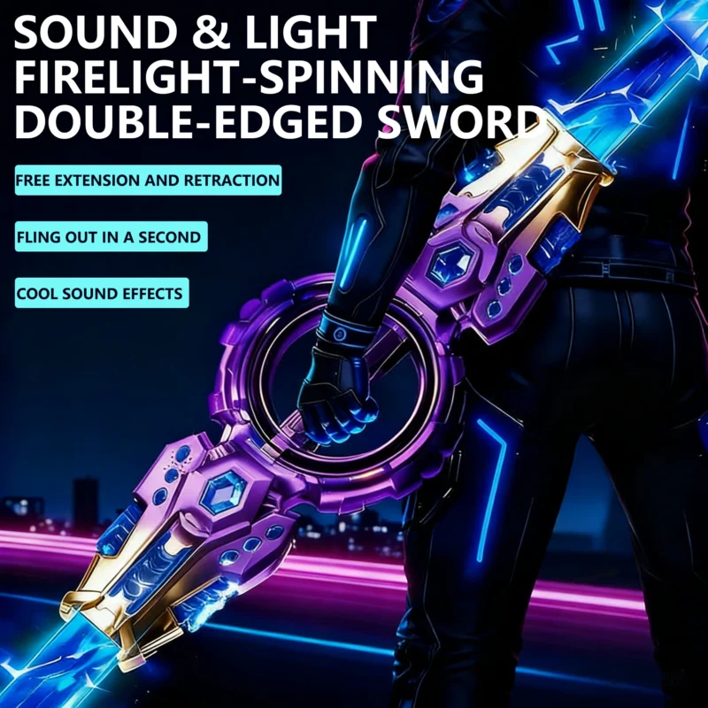 LED Light-Up Cosplay Sword with Sound & Rotating Flash