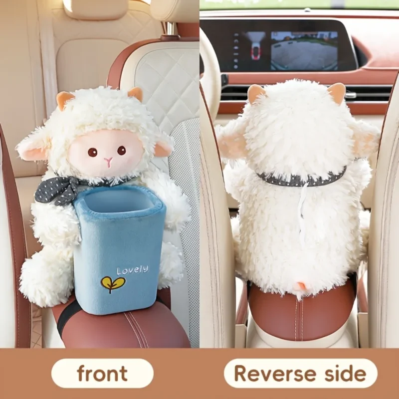 Originality Design Car Tissue Holder Multi-Functional Car Interior Fit Car Storage Organizer Dual Compartment Compact Size