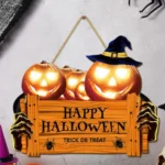 Happy Halloween Wooden Sign, Pumpkin with Hat Wooden Sign, Party Holiday Decoration Home Decorations Halloween Decoration